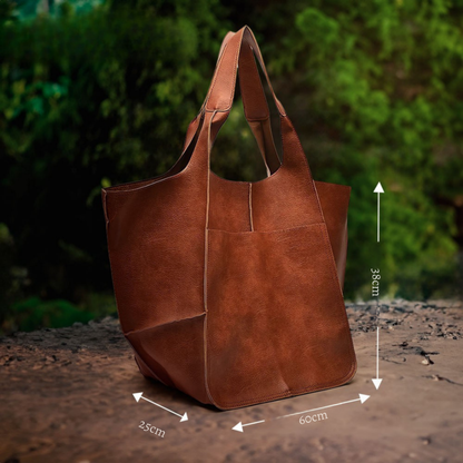 Laura | Alles mee, niets te zwaar — Ruime Leren Tas