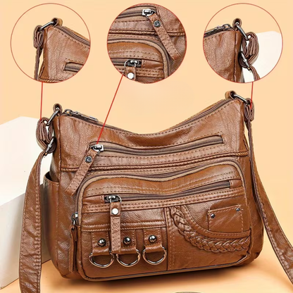 Elara | Alles erin, niets vergeten — Ruime Leren Schoudertas