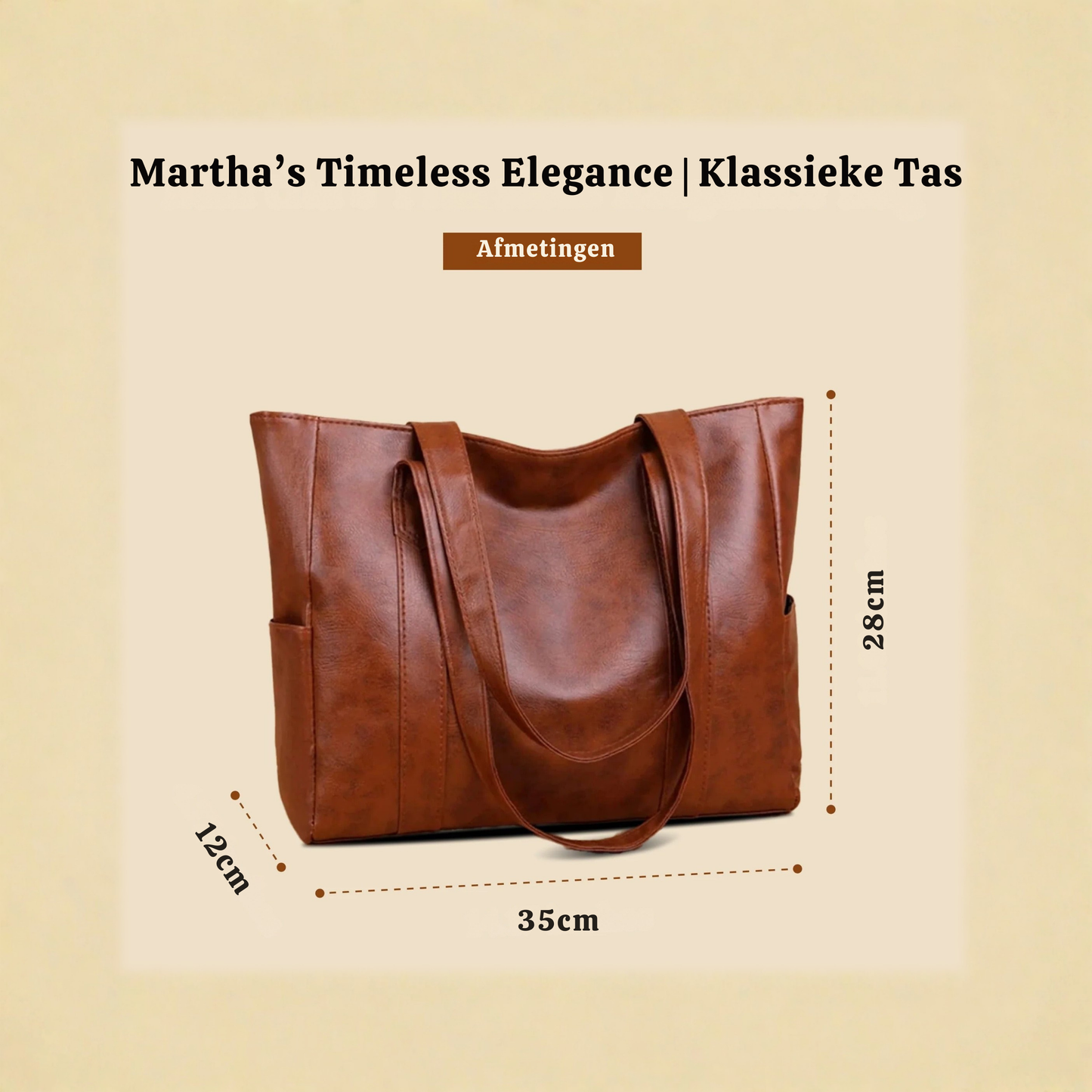 Martha | Gaat lang mee — Stevige Leren Handtas