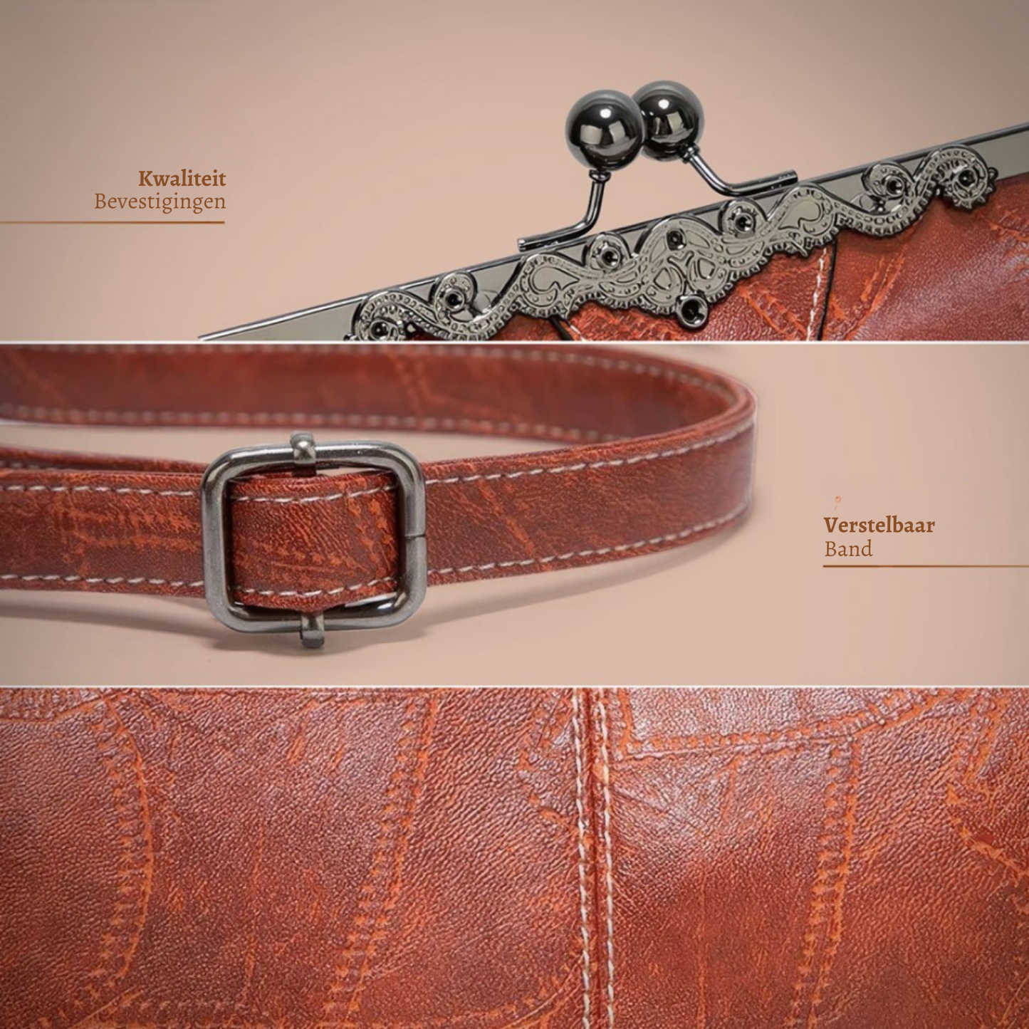 Johanna | Altijd verzorgd — Tijdloze Leren Handtas