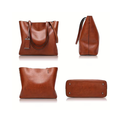 Mira | Laptop mee, handen vrij — Ruime Leren Tote