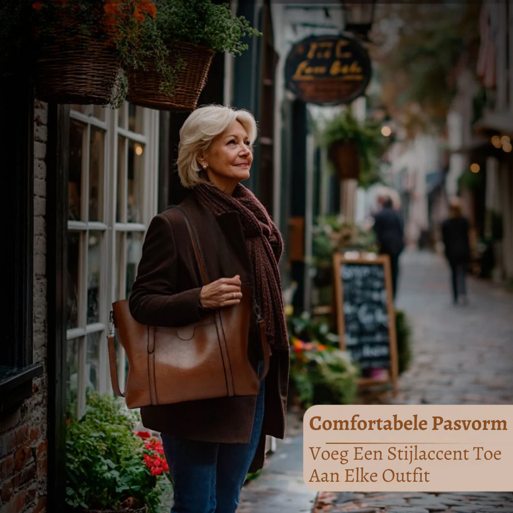 Nicole | Draag haar de hele dag — Leren Schoudertas