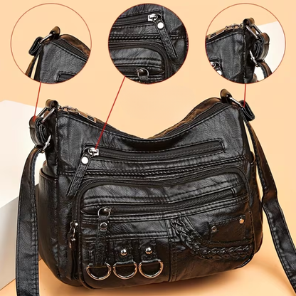 Elara | Alles erin, niets vergeten — Ruime Leren Schoudertas