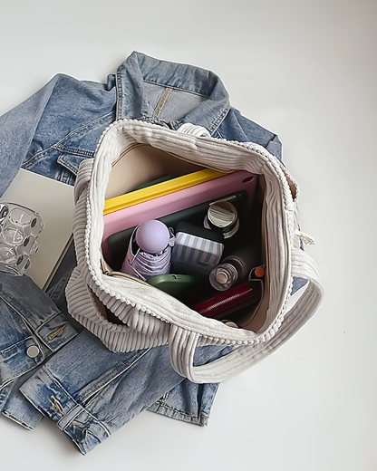 Sienna | Ruim en opvallend — Leren Tote met Koorddetail