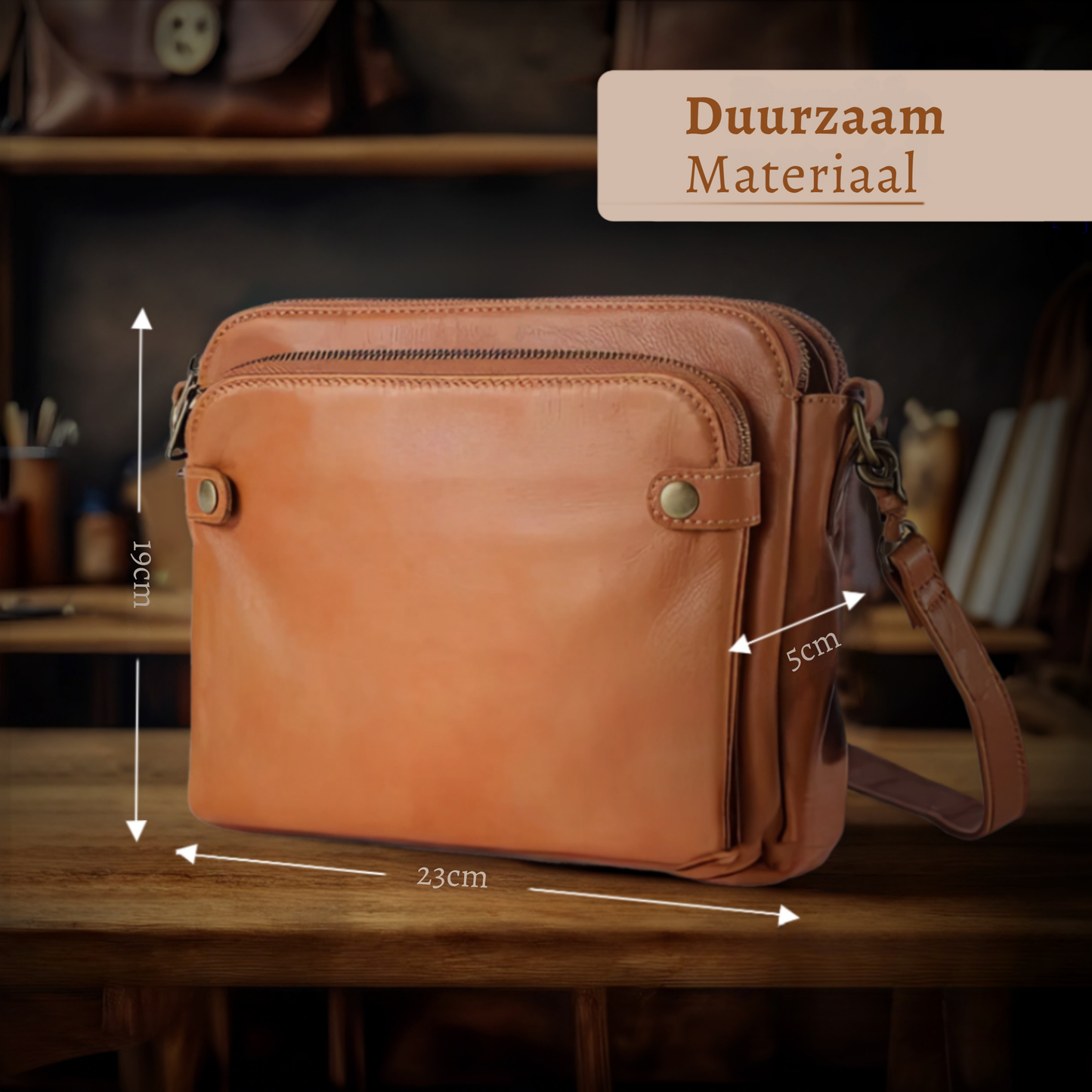 Kim | Elke dag comfortabel — Klassieke Leren Tas